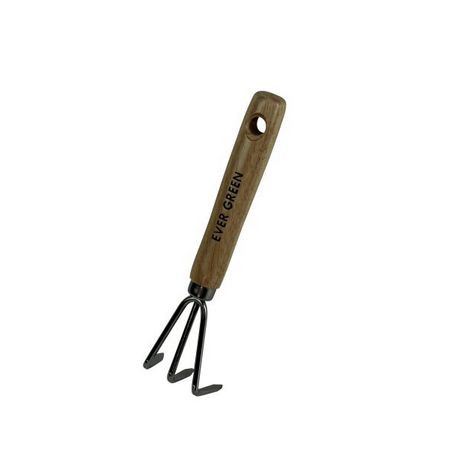 特価◎EVER GREEN/木柄ステンレスミニ三本クマデ 4×3×17cm