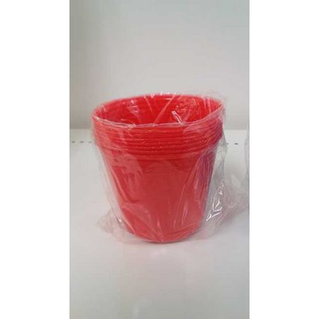 明和/カラーポリポット 赤 9cmx10P
