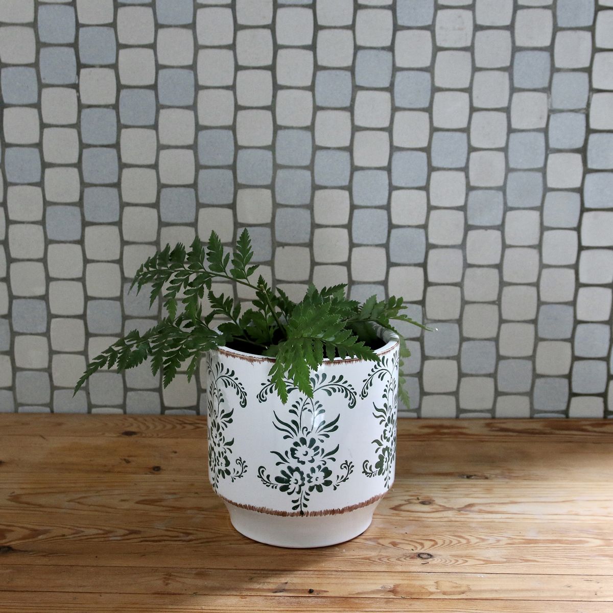 SOW/ブルーミー セラミックポット グリーン Lサイズ/SHUN001L