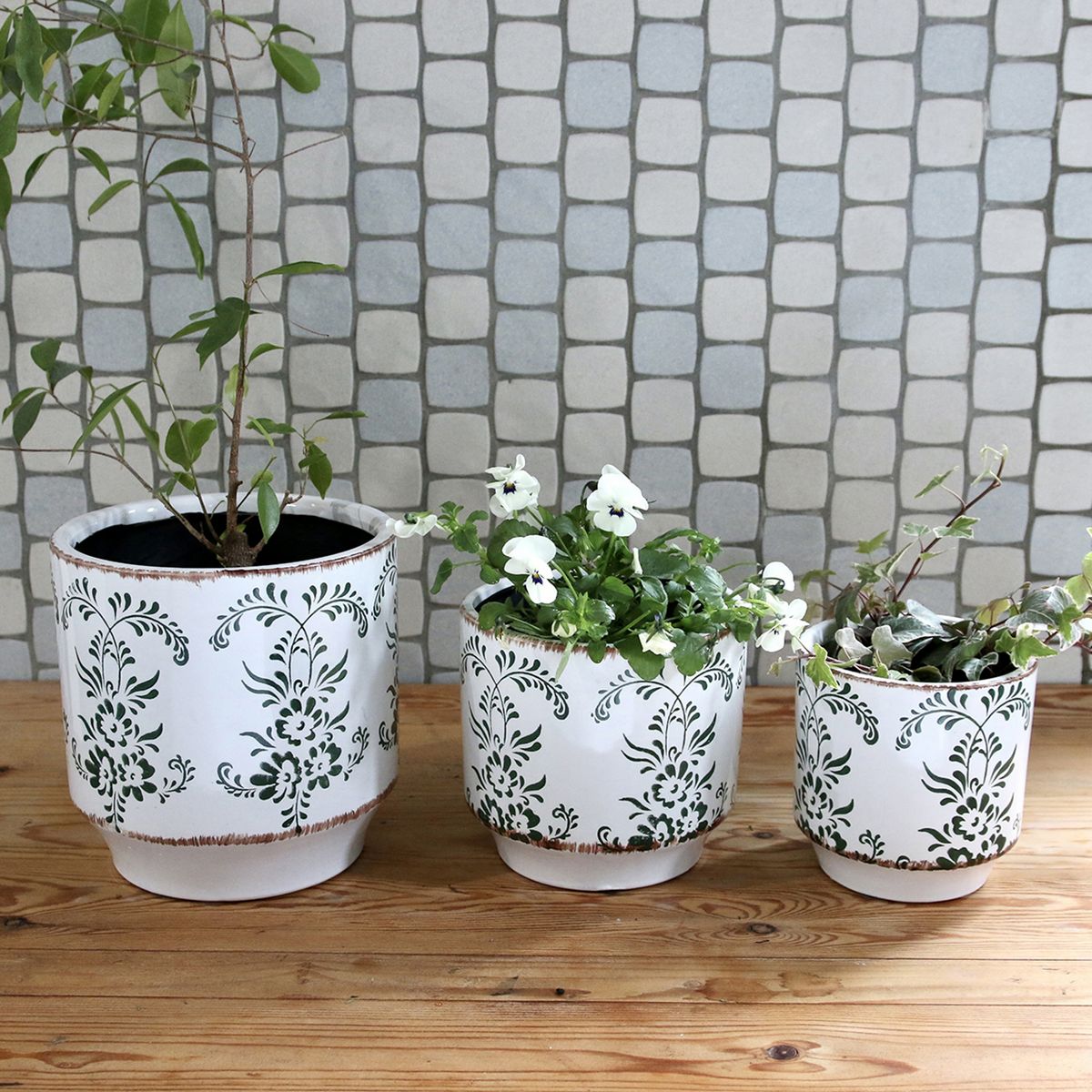 SOW/ブルーミー セラミックポット グリーン Lサイズ/SHUN001L