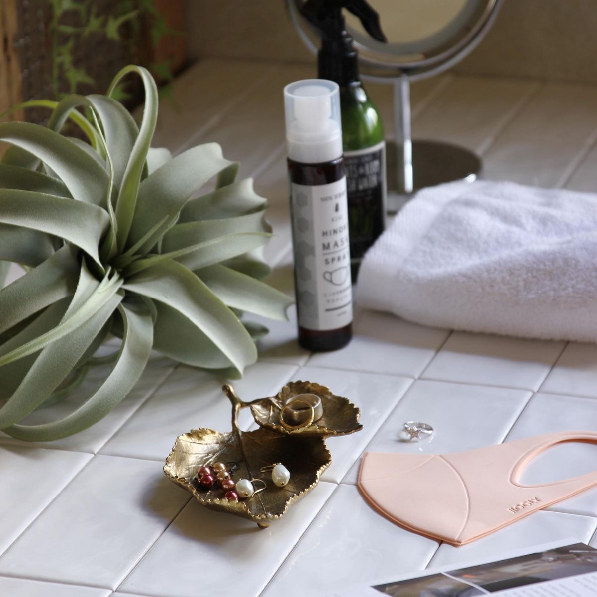 SOW/LUXE アクセサリー2段トレイ リーフ B ゴールド/DRDF1250SW