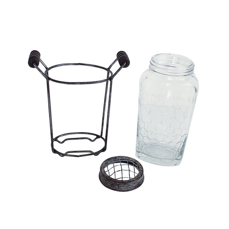 SOW/ガラスフラワーベース アイアンハンドル&メッシュ蓋付き Sサイズ/ZHGR1021SW