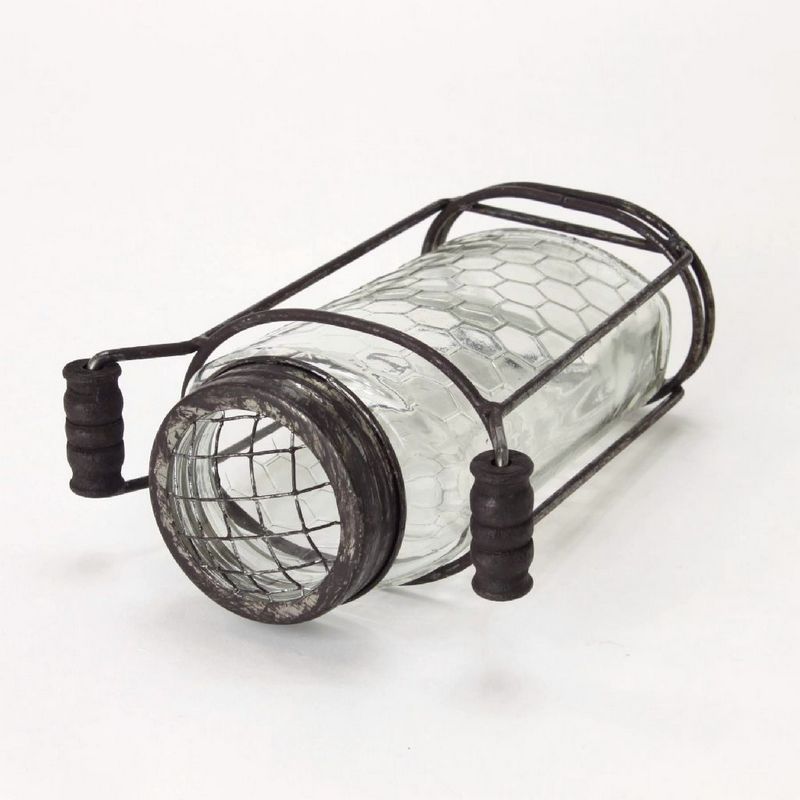 SOW/ガラスフラワーベース アイアンハンドル&メッシュ蓋付き Sサイズ/ZHGR1021SW