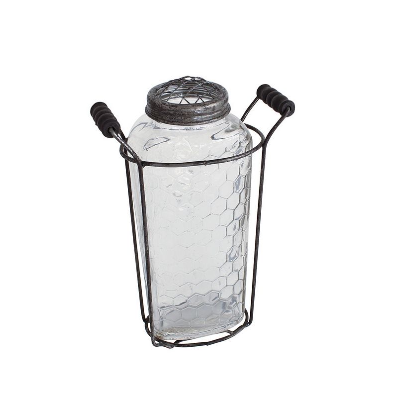 SOW/ガラスフラワーベース アイアンハンドル&メッシュ蓋付き Lサイズ/ZHGR1023SW