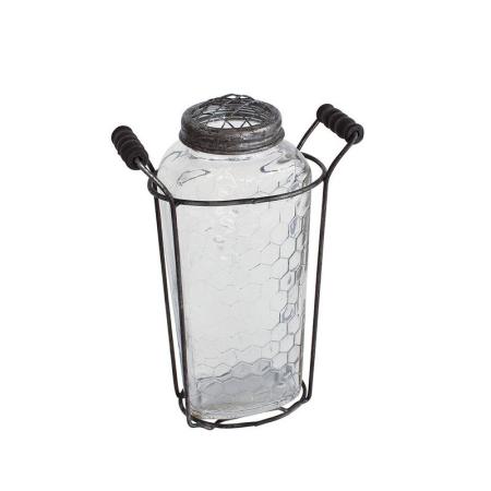 SOW/ガラスフラワーベース アイアンハンドル&メッシュ蓋付き Lサイズ/ZHGR1023SW