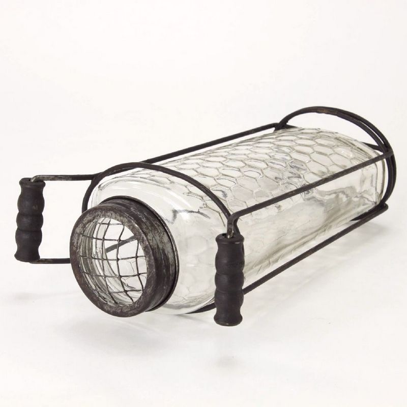 SOW/ガラスフラワーベース アイアンハンドル&メッシュ蓋付き Lサイズ/ZHGR1023SW