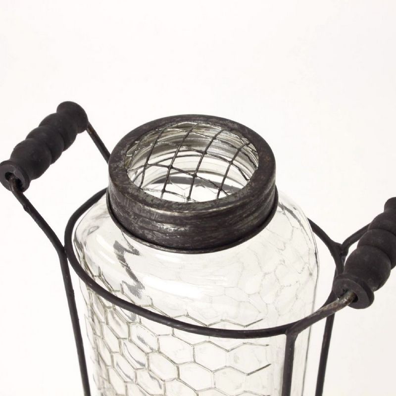 SOW/ガラスフラワーベース アイアンハンドル&メッシュ蓋付き Lサイズ/ZHGR1023SW