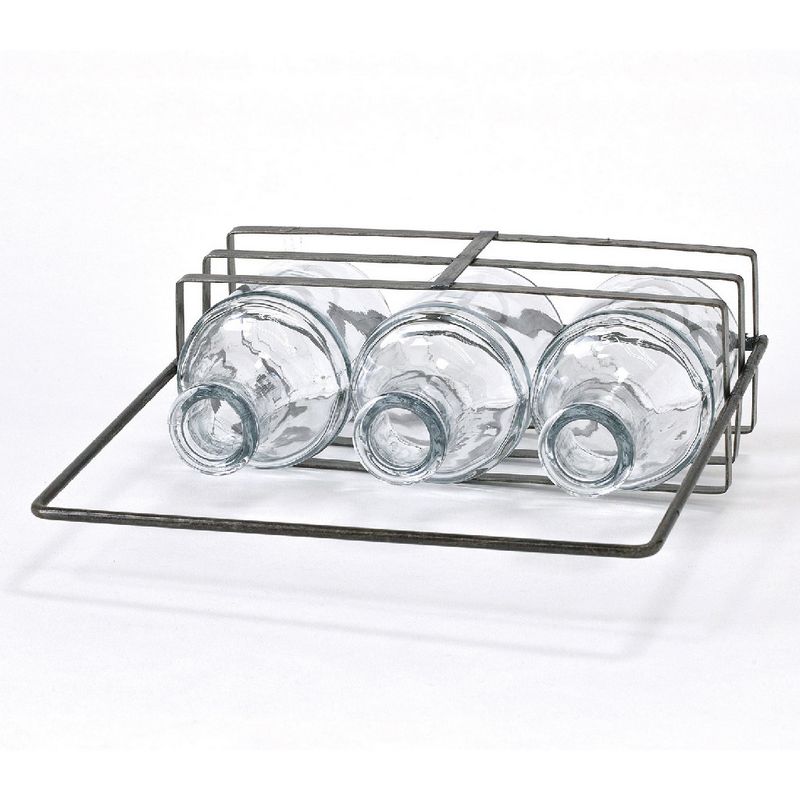 SOW/ブリュージュ ガラスボトルフラワーベース アイアンホルダー付き トリプル/HELZ2080SW