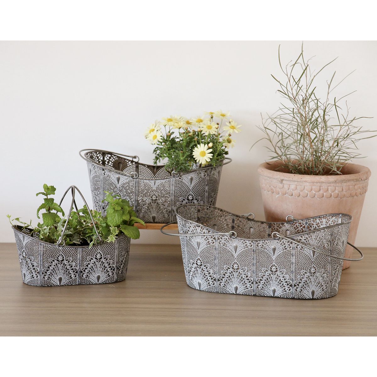 SOW/SCADINAVIANメタルフラワーバスケット Mサイズ/FJGK9002
