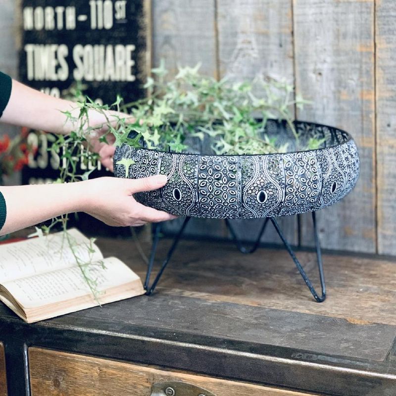 SOW/SCADINAVIAN メタルフラワー脚付きバスケット Lサイズ/FJGK2913SW