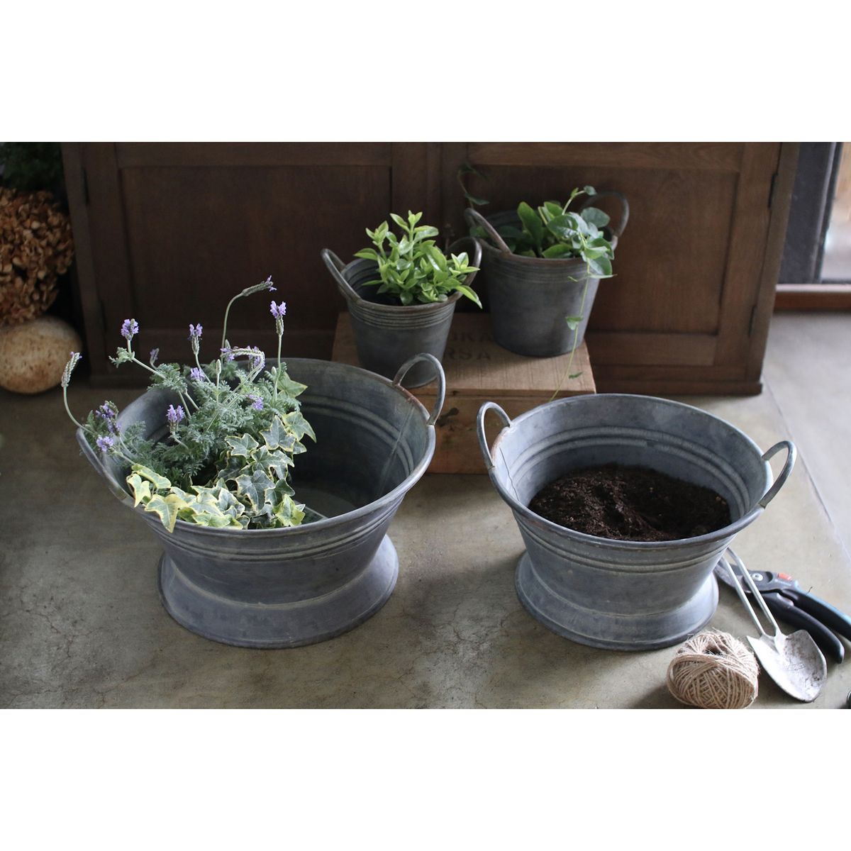 SOW/ブリキハンドルポット Lサイズ/BAGP1003L