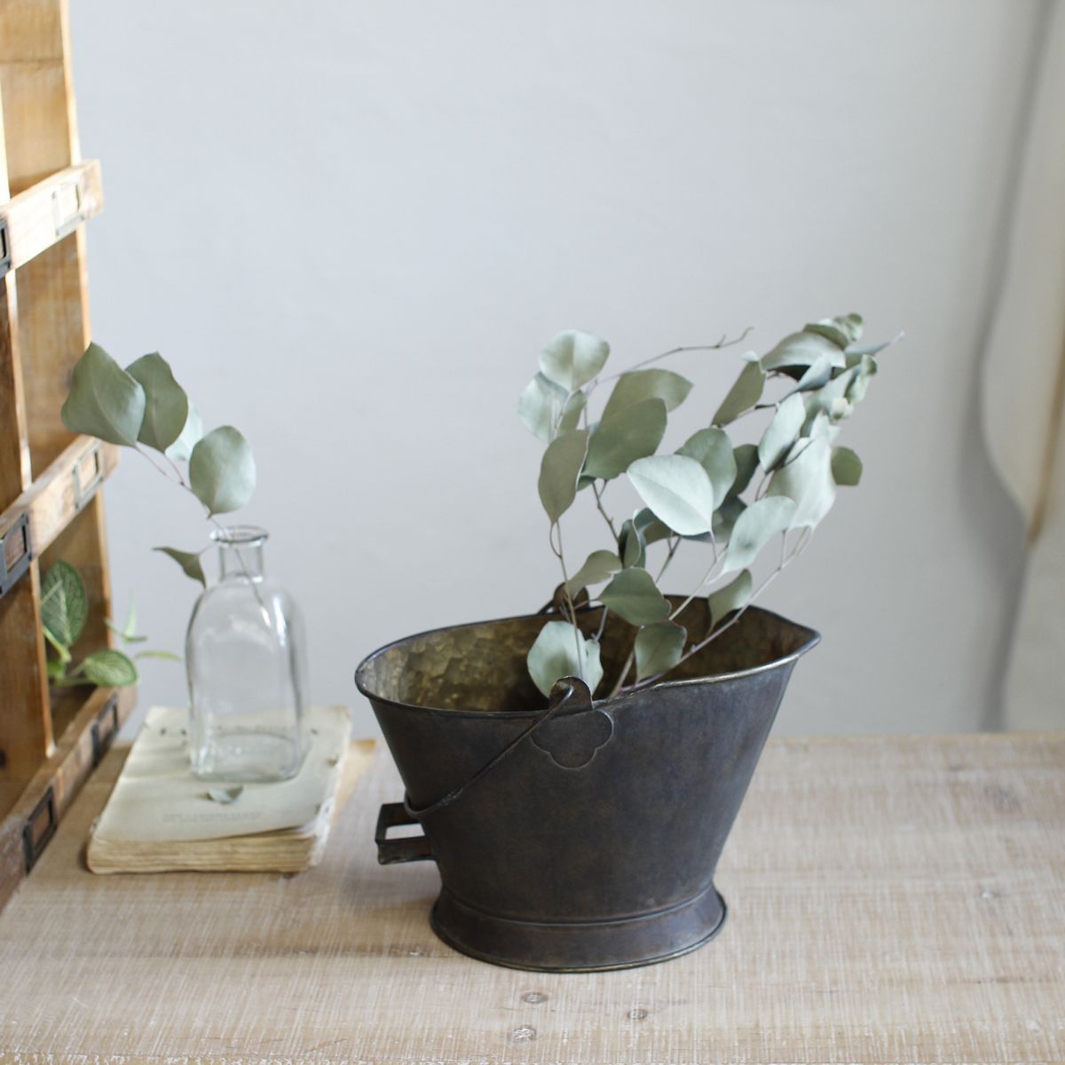 SOW/Deep Bloom ワンハンドルブリキオーバルバケツ Lサイズ/DTDT6053SW