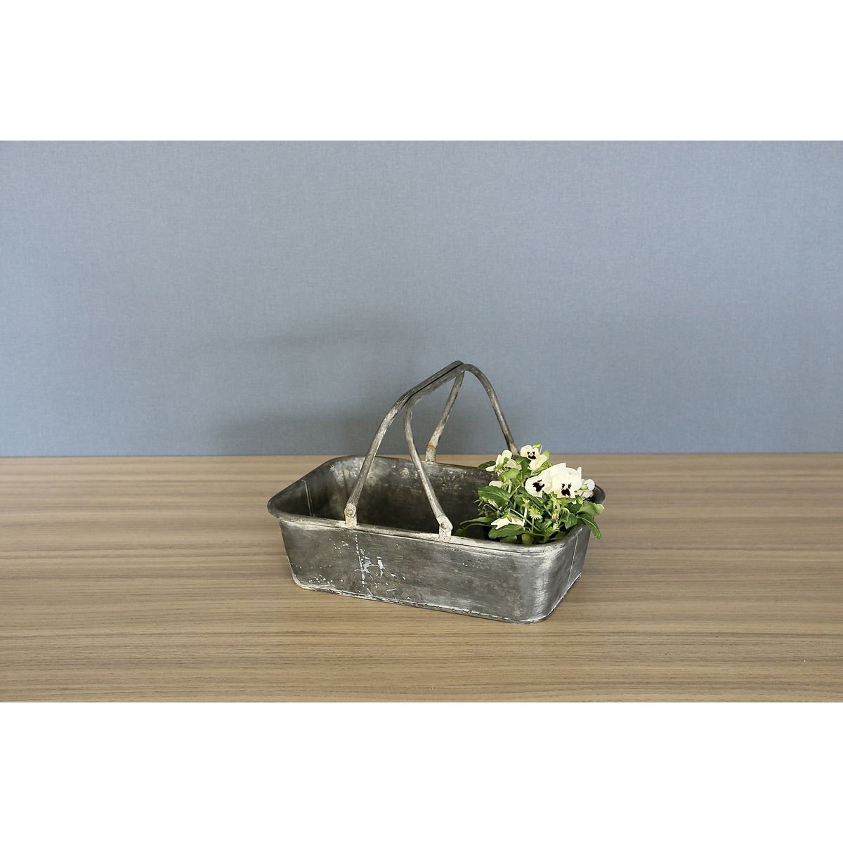 SOW/ブリキハンドル付きレクトバスケット Sサイズ/BAGG4001S