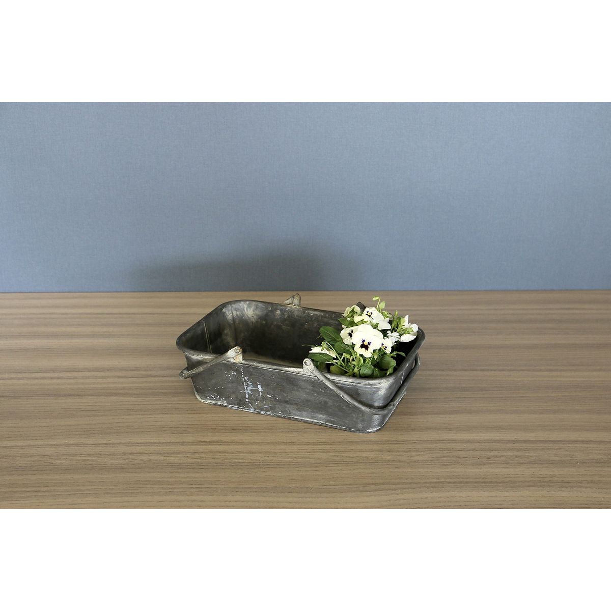 SOW/ブリキハンドル付きレクトバスケット Sサイズ/BAGG4001S