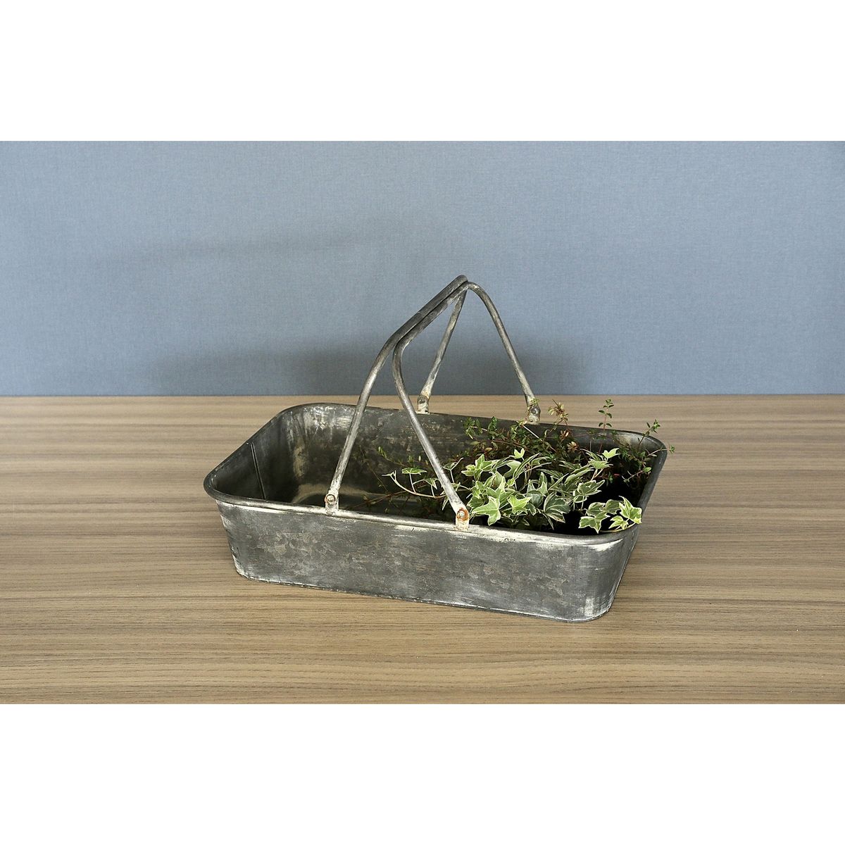 SOW/ブリキハンドル付きレクトバスケット Mサイズ/BAGG4001M