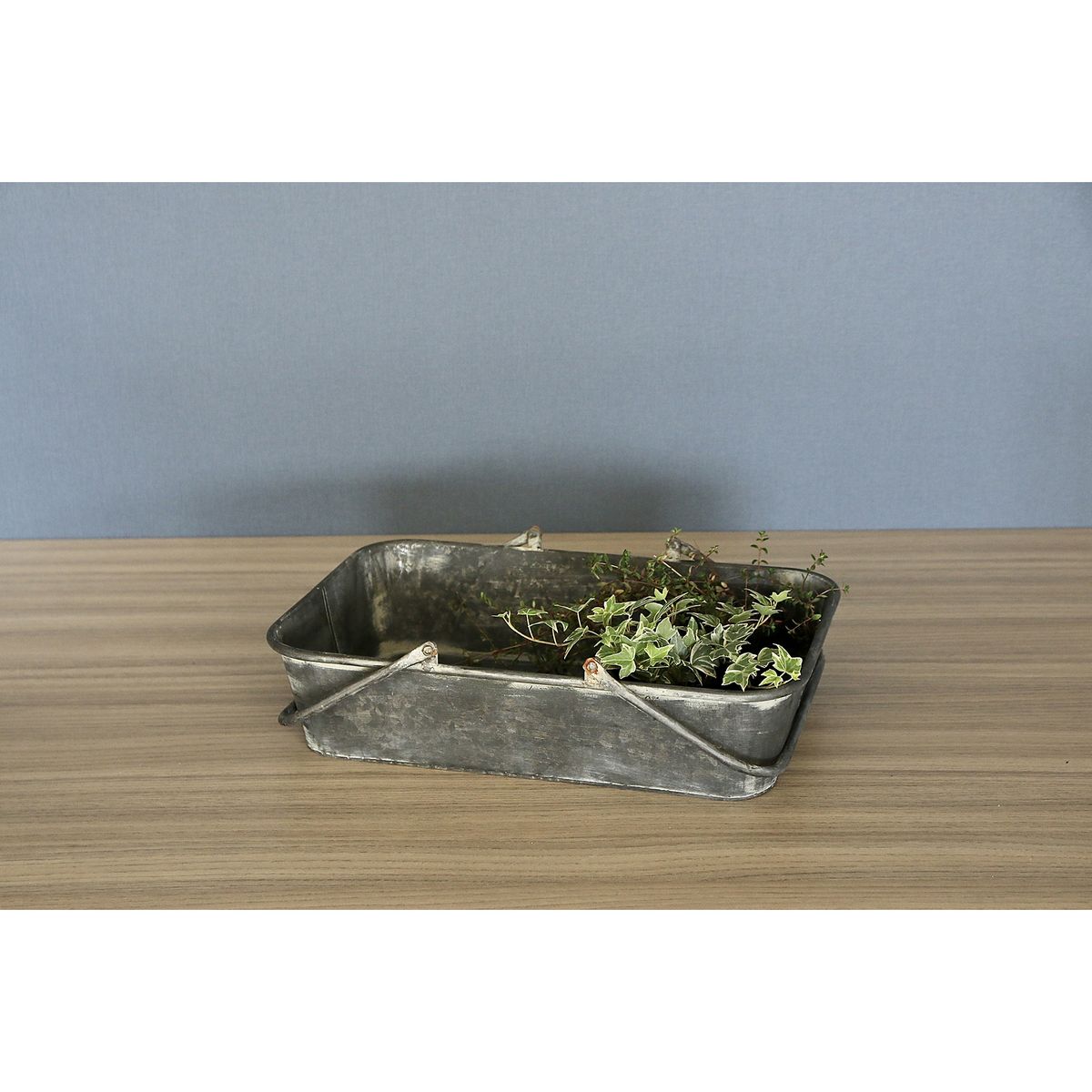 SOW/ブリキハンドル付きレクトバスケット Mサイズ/BAGG4001M