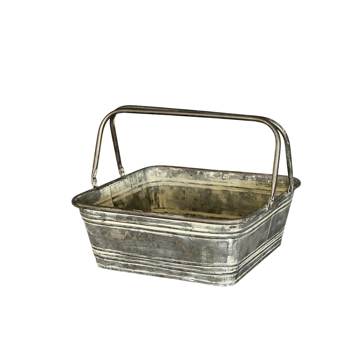 SOW/ブリキハンドル付きスクエアバスケット Mサイズ/BAGG5001M