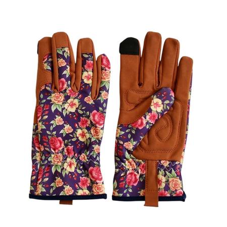 SOW/ガーデングローブ ブルーム パープルフラワー×ブラウン/GBG2001