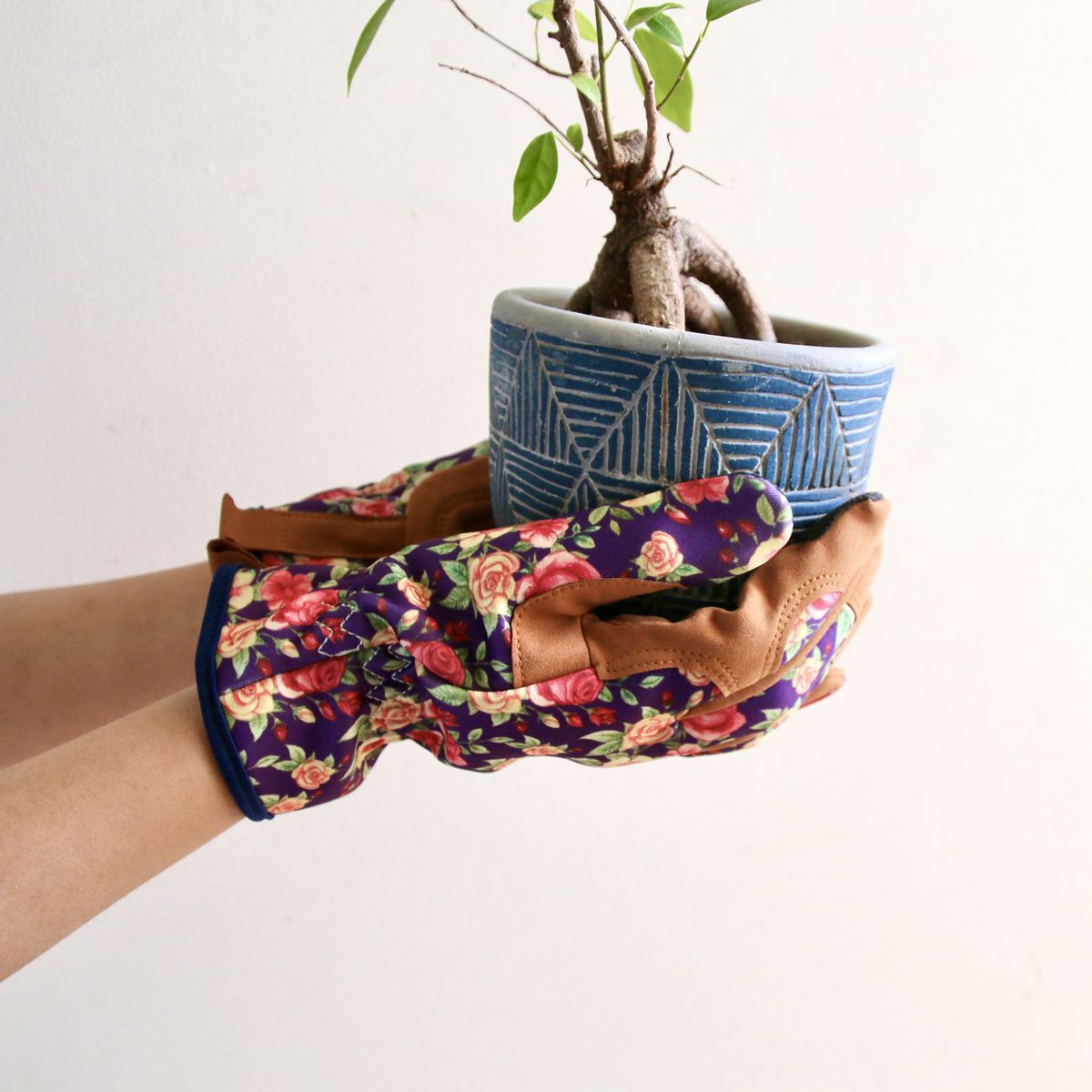 SOW/ガーデングローブ ブルーム パープルフラワー×ブラウン/GBG2001