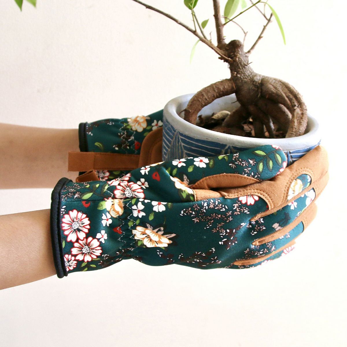 SOW/ガーデングローブ ブルーム グリーンフラワー×ブラウン/GBG2003