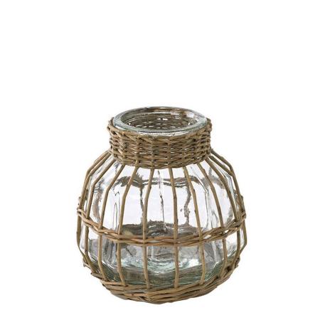 SOW/FONTAINE かご編みガラスフラワーベース ラウンド/LYGN1020SW