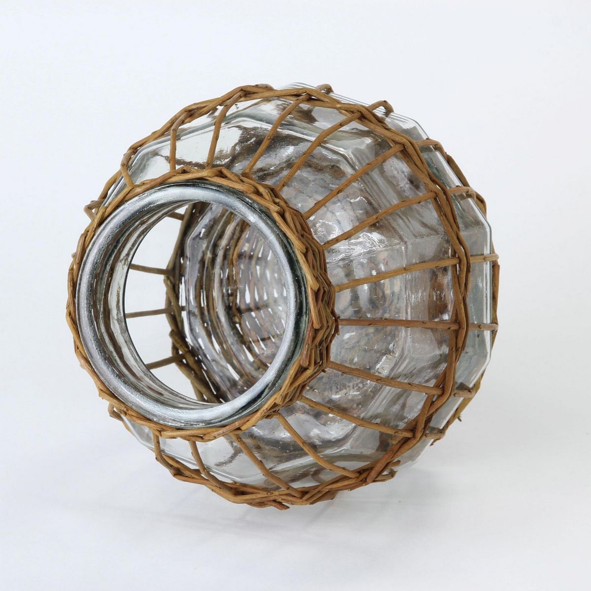 SOW/FONTAINE かご編みガラスフラワーベース ラウンド/LYGN1020SW