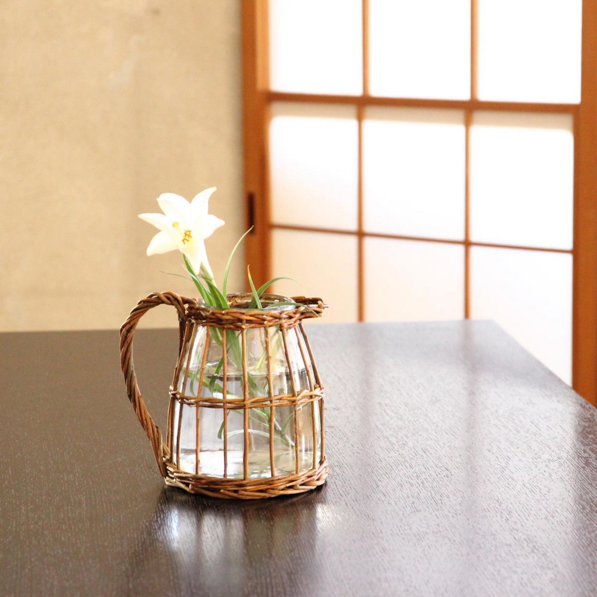 SOW/FONTAINE かご編みガラスフラワーベース ピッチャー/LYGN1030SW