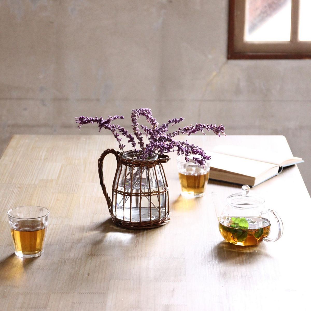 SOW/FONTAINE かご編みガラスフラワーベース ピッチャー/LYGN1030SW