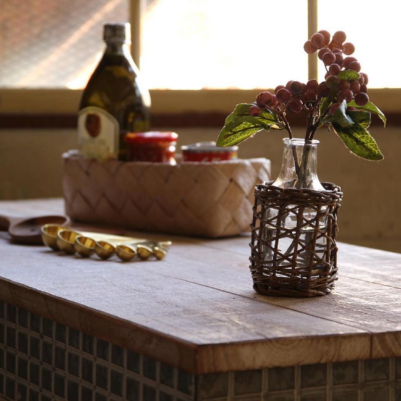 SOW/FONTAINE かご編みガラスフラワーベース ミニボトル/LYGN1120SW