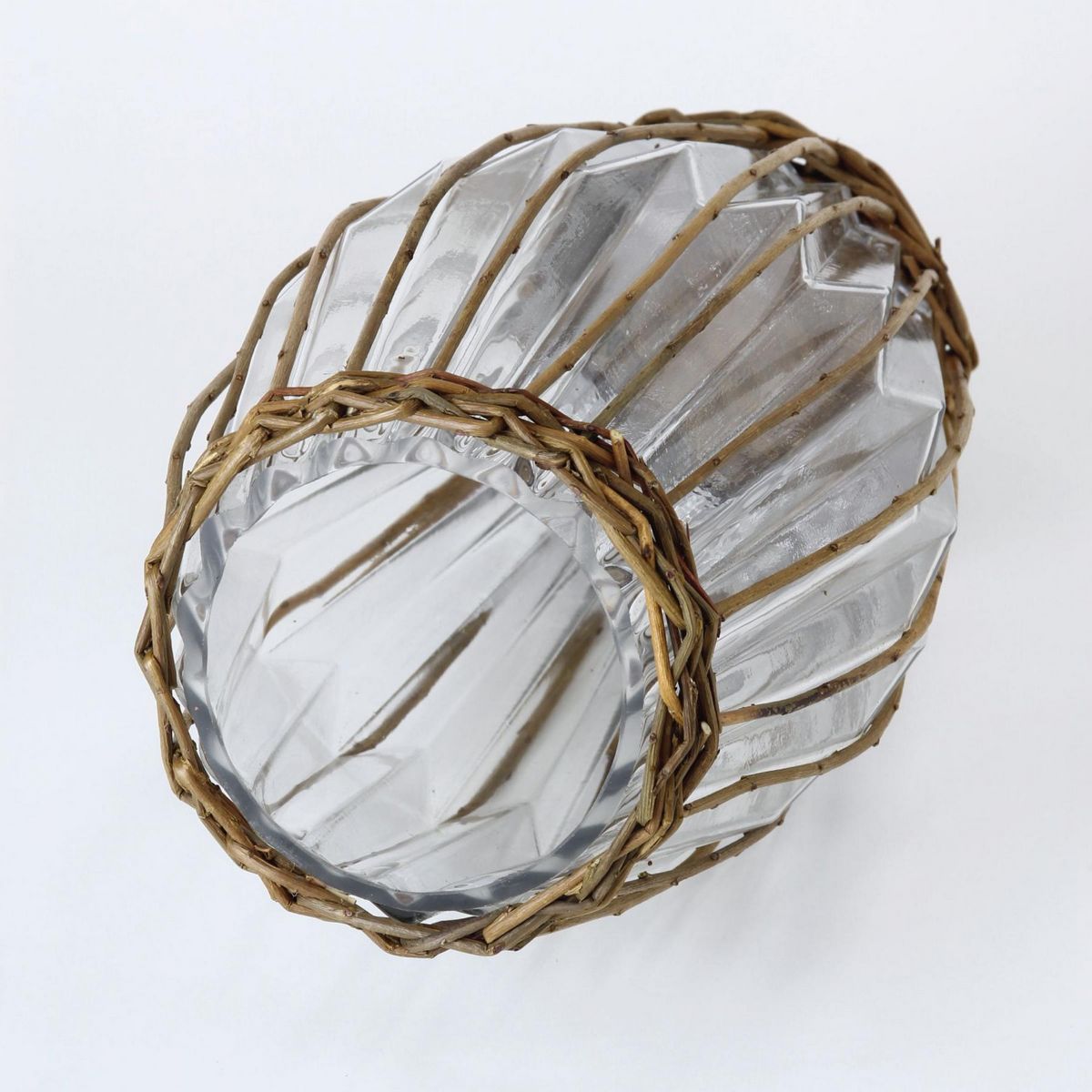 SOW/FONTAINE かご編みガラスフラワーベース ロング/LYGN1010SW