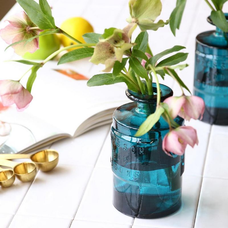 SOW/VALENCIA リサイクルガラスフラワーベース SIETE ブルー/VGGN1070BLSW