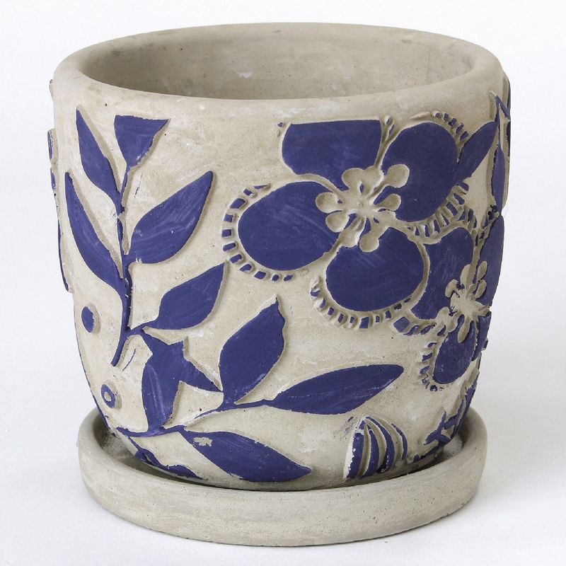 SOW/レリーフ プランター ネイビーフラワー Sサイズ/CCGZ2011SW