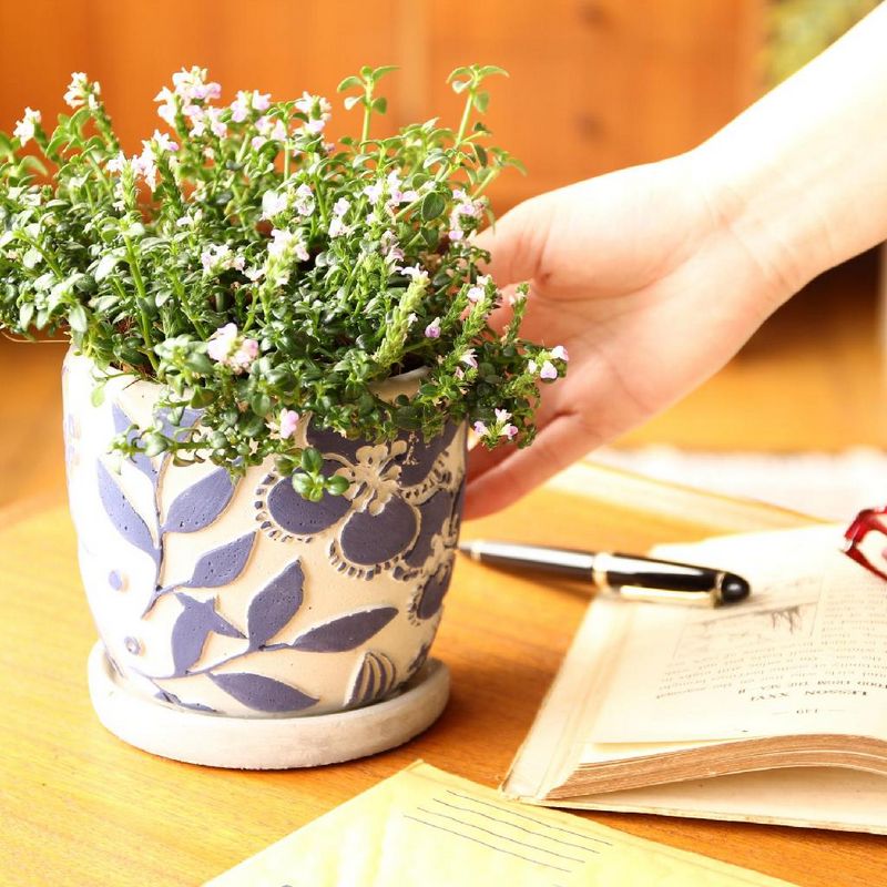 SOW/レリーフ プランター ネイビーフラワー Sサイズ/CCGZ2011SW