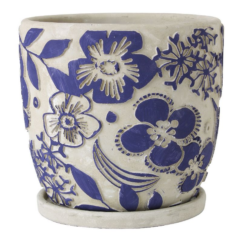 SOW/レリーフ プランター ネイビーフラワー Lサイズ/CCGZ2013SW