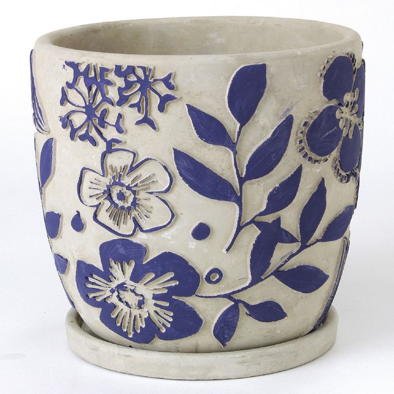 SOW/レリーフ プランター ネイビーフラワー Lサイズ/CCGZ2013SW