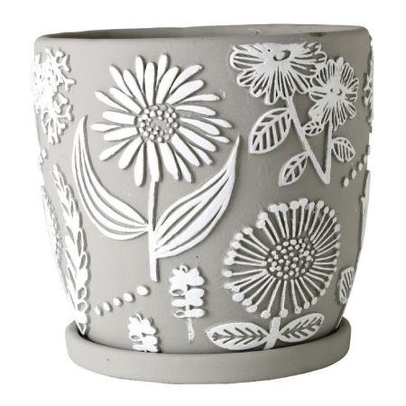 SOW/レリーフ プランター グレーフラワー Lサイズ/CCGZ2023SW