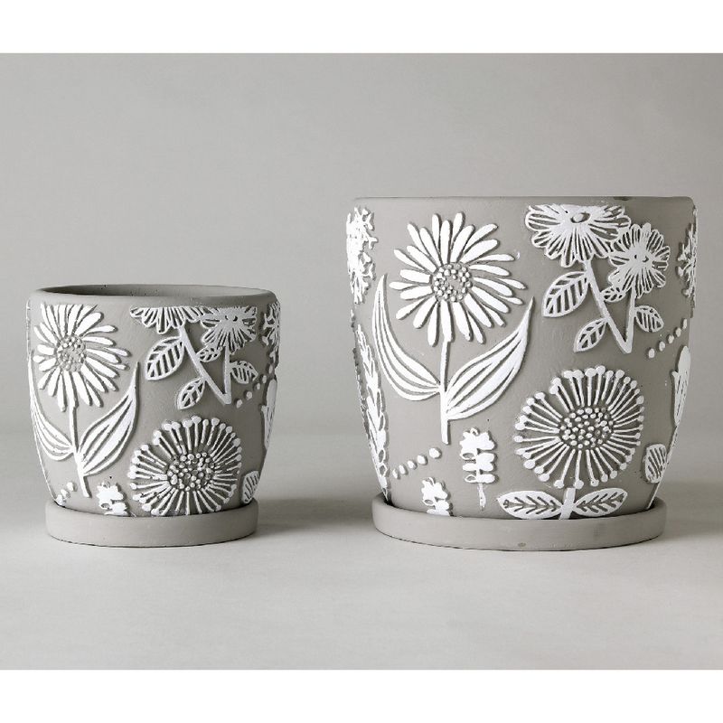 SOW/レリーフ プランター グレーフラワー Lサイズ/CCGZ2023SW