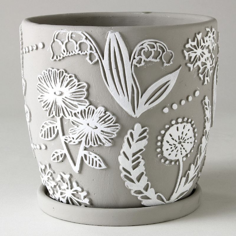 SOW/レリーフ プランター グレーフラワー Lサイズ/CCGZ2023SW