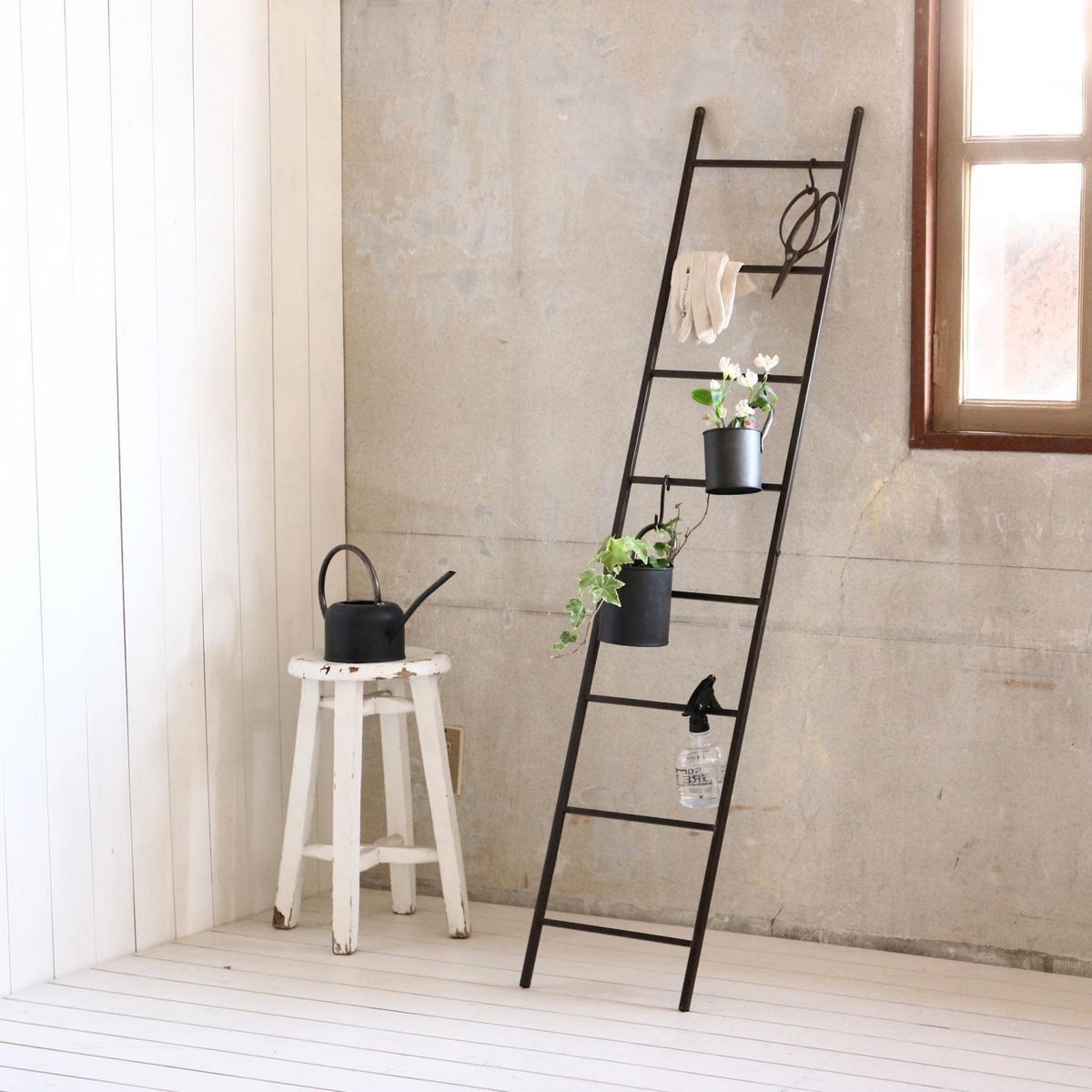 SOW/ジョセフアイアン ラダーシェルフ スリム 組立式/DTFF9230SW