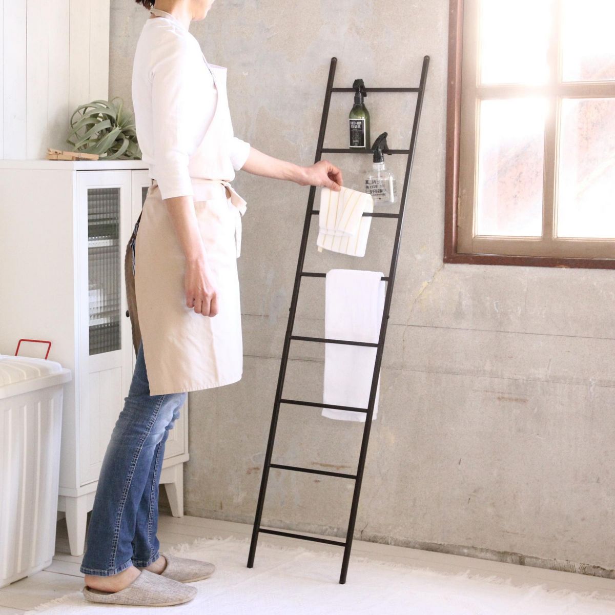 SOW/ジョセフアイアン ラダーシェルフ スリム 組立式/DTFF9230SW