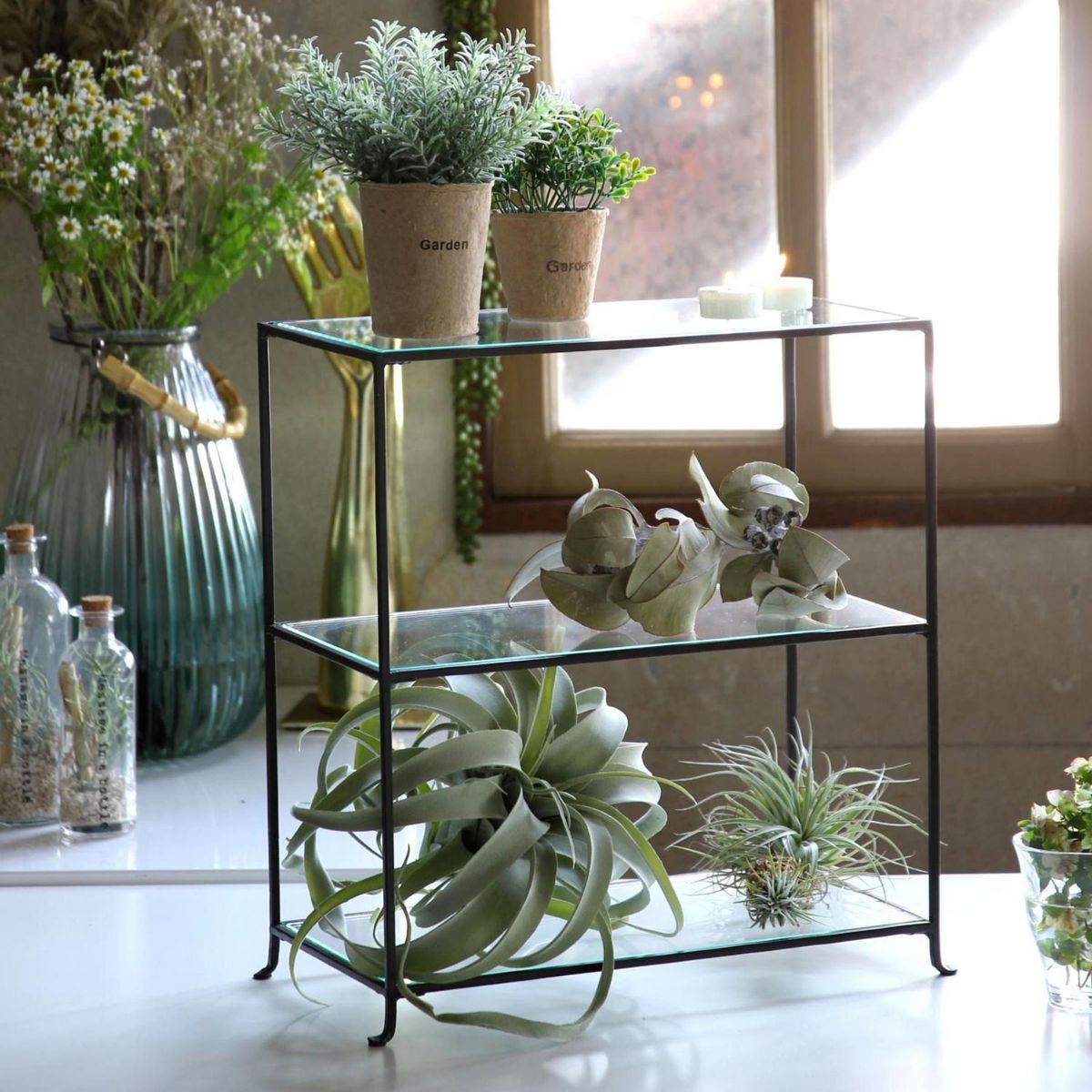 SOW/ジョセフアイアン 3段ガラスディスプレイ台 ワイド/DTFF9050SW