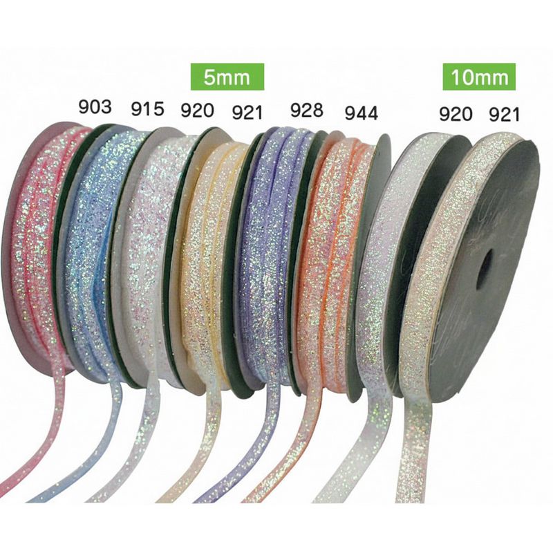 宮崎紙業/ライラックリボン   シャイニーベルベット　サーモン・アプリコット系　5mm/RL490505-944