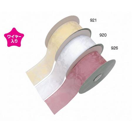 宮崎紙業/ライラックリボン   エアリーローズ　淡いピンク系　38mm/RL150838-926