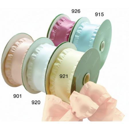 宮崎紙業/ライラックリボン   リラフリル　淡いピンク系　38mm/RL350038-901