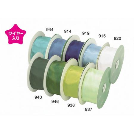 宮崎紙業/ライラックリボン   ワイヤーリヨン　白系　25mm/RL151025-920