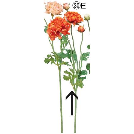 アウトレット◎【造花】アスカ/ラナンキュラス×2 つぼみ×1 オレンジイエロー/A-34758-30E