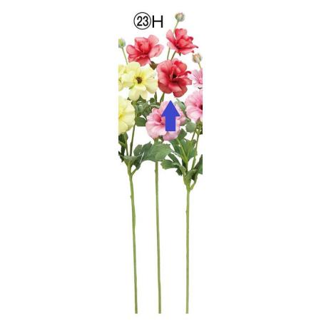 アウトレット◎【造花】アスカ/ラナンキュラス×3 つぼみ×1 ホットピンク/A-34814-23H