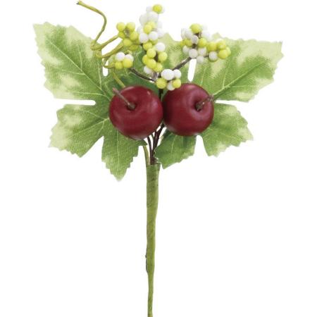 アウトレット◎【造花】V24138 ミニアップルピック #003 レッド/66-826514-0