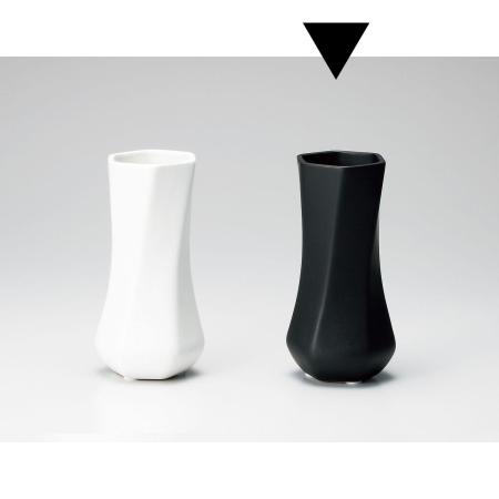 アウトレット◎エイチツーオー/陶器花瓶S 六角・黒/HT6183