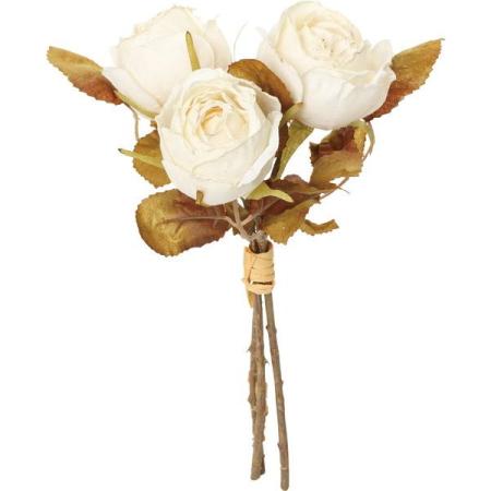 アウトレット◎【造花】YDM/ドライローズブーケ クリーム/FB-2637CR